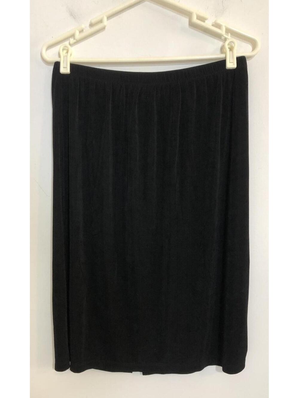 Citiknits Womens Large Black Skirt Elastic Waist Travel Stretch No Iron